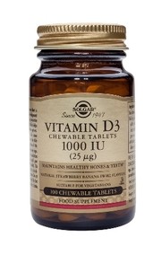 Solgar Vitamin D-3 1000 IU/25 mcg Chewable Tablets