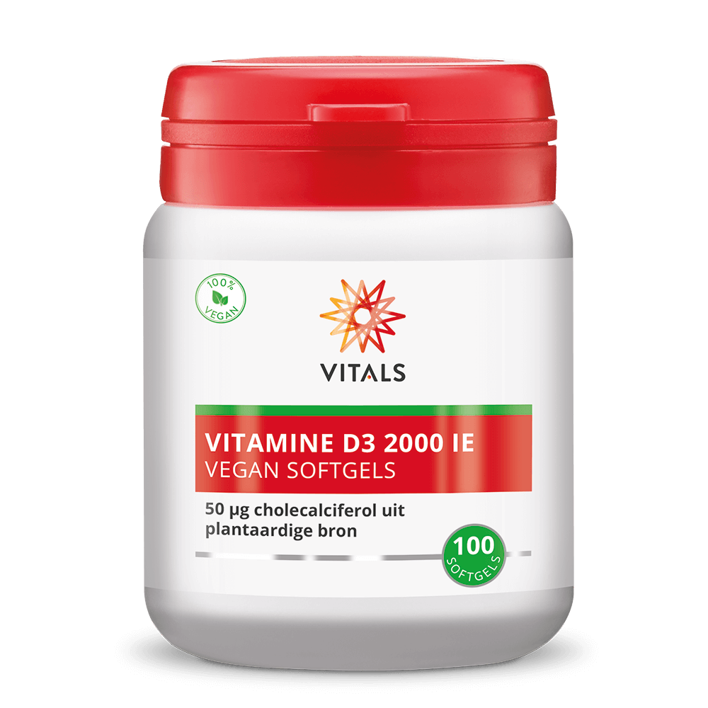 Vitals Vitamine D3 2000 ie Vegan Softgels 100 softgels